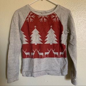 Red/Grey Reindeer Christmas Sweater